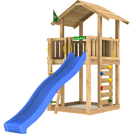Jungle Gym Chalet 2.1 legetårn komplet inkl. rutsjebane