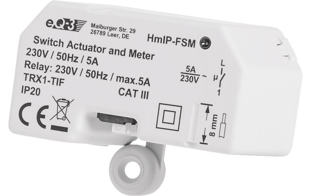 Smart Home Funk-Schalt-Mess-Aktor 5 A UnterputzSmart Home Schaltaktor – HmIP-FSM