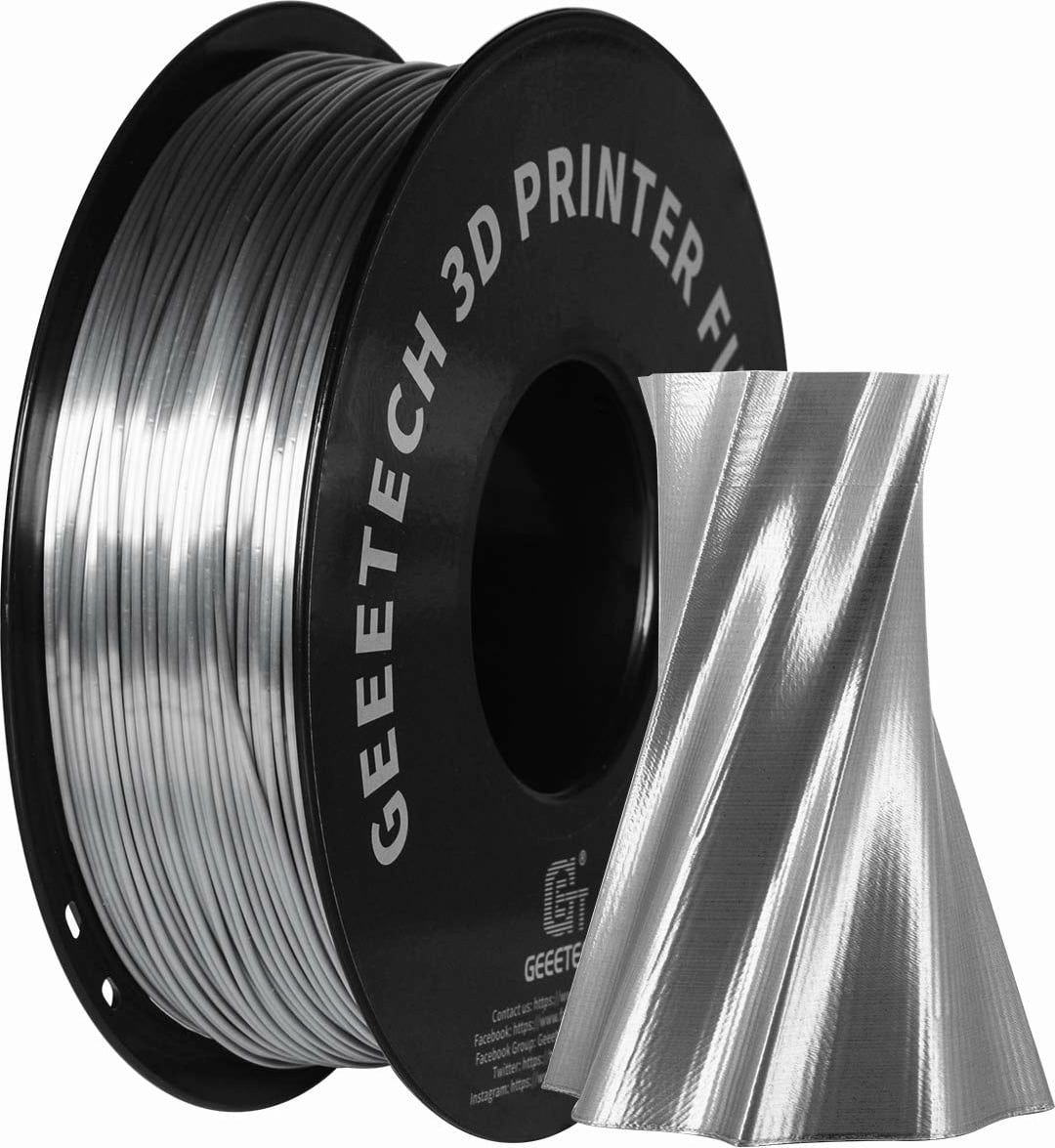 GEEETECH  PLA Silk Silver, 1,75 mm / 1000 g    Einfach zu verarbeitendes Seidenfilament