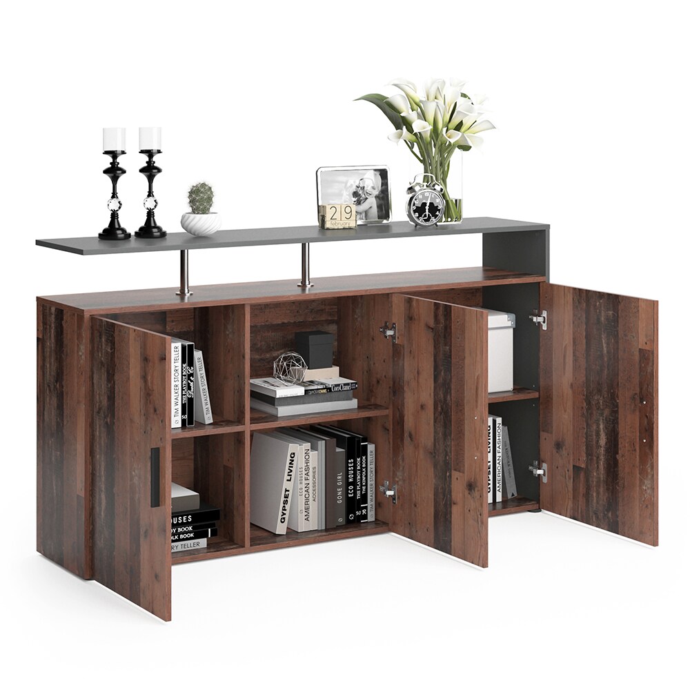 Vicco Sideboard Kommode Highborad Amato 1 Ablage 3 Türen Anthrazit Old Style