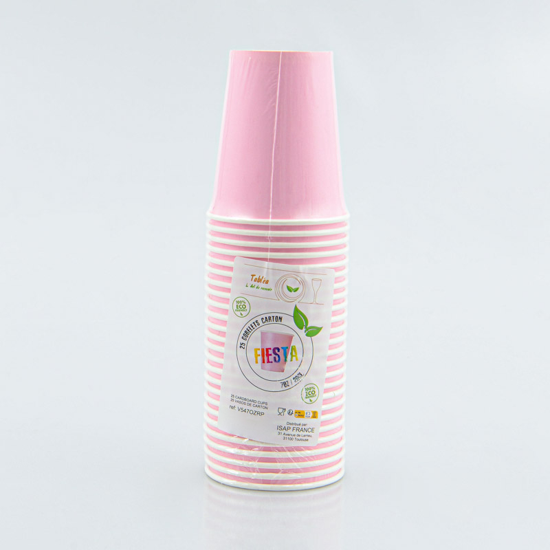 Lot de 25 gobelets 'Fiesta' rose pastel 20cl