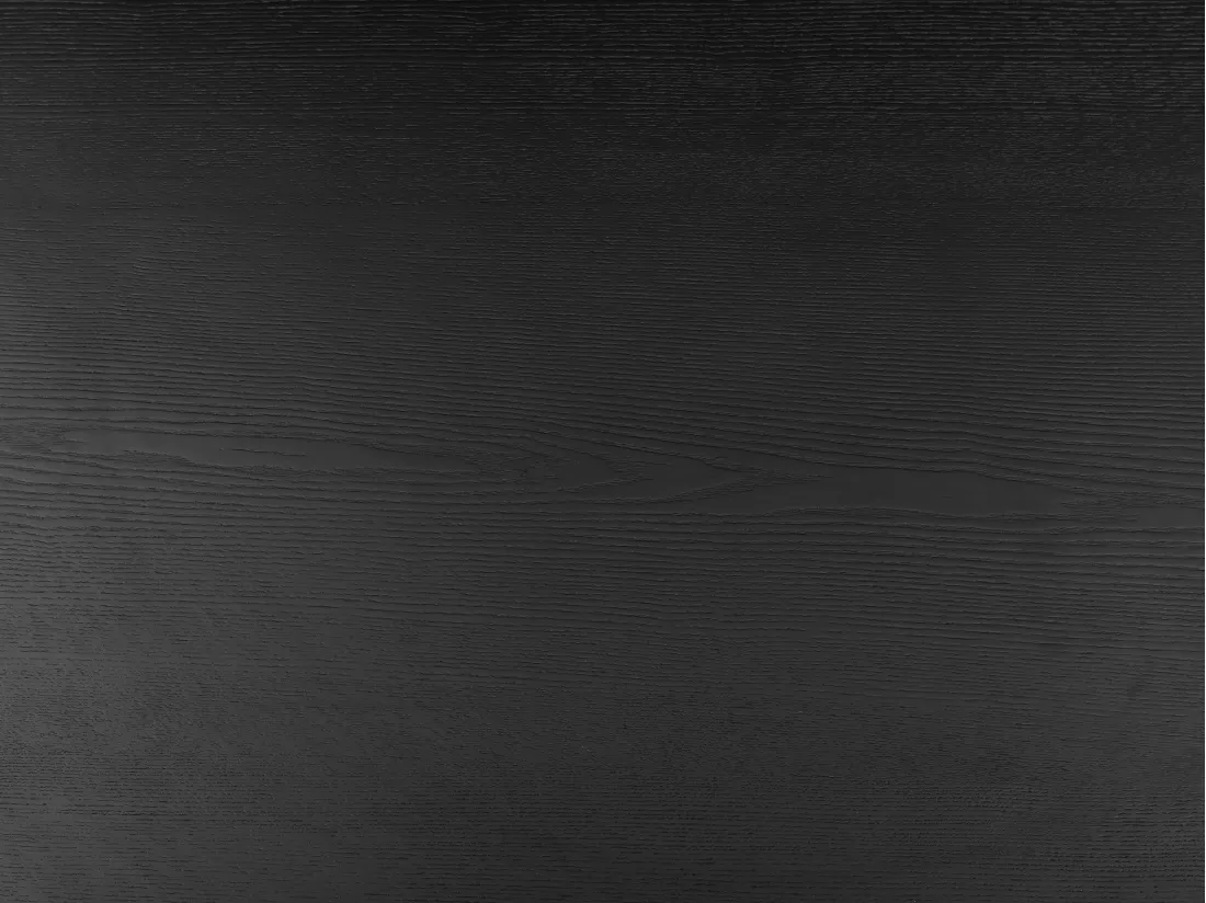 Table à manger ronde 4 personnes placage frêne - Noir - ANTALIZA