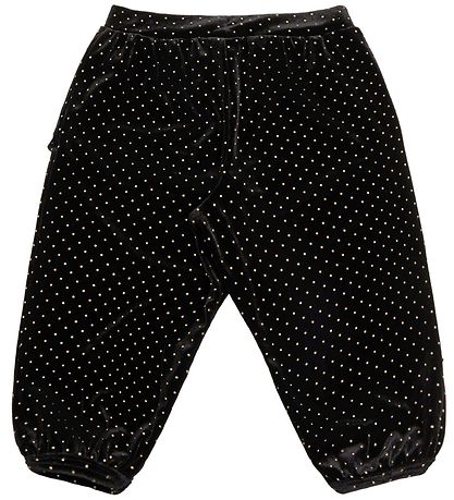 Petit by Sofie Schnoor Velourbukser - Holly - Sort m. Prikker