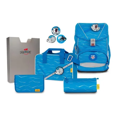 DerDieDas Schulranzenset ErgoFlex Buttons Polar, 5-teilig