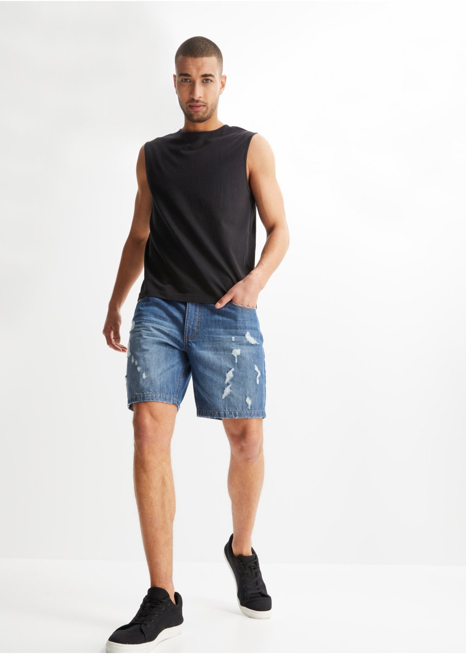 Short long en jean, Loose Fit