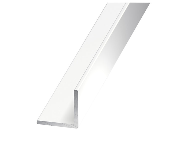 Cornière égale aluminium laqué blanc 20 x 20 mm, 2 m