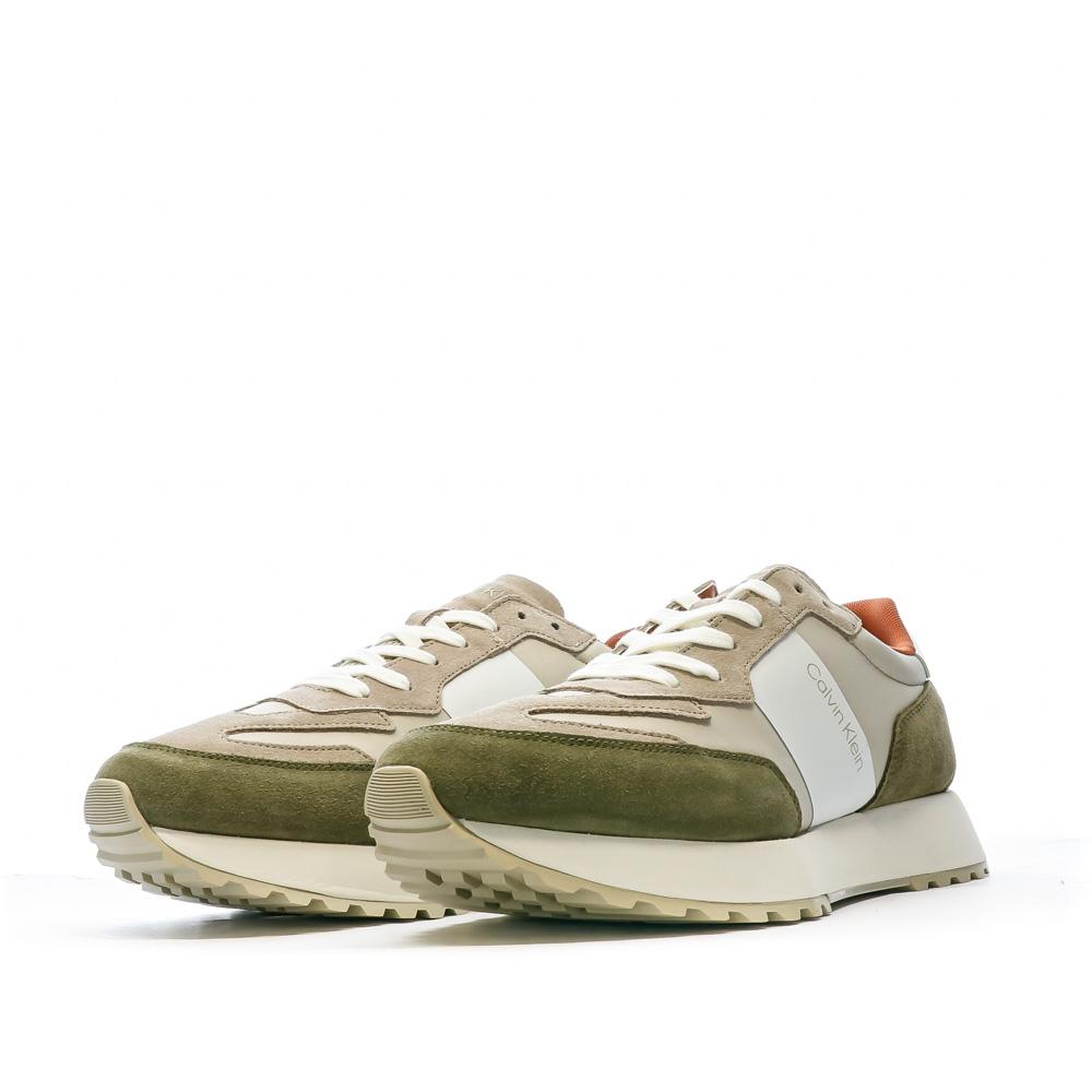 Calvin Klein Jeans Baskets Beige/Kaki Homme Calvin Klein Jeans Top Lace