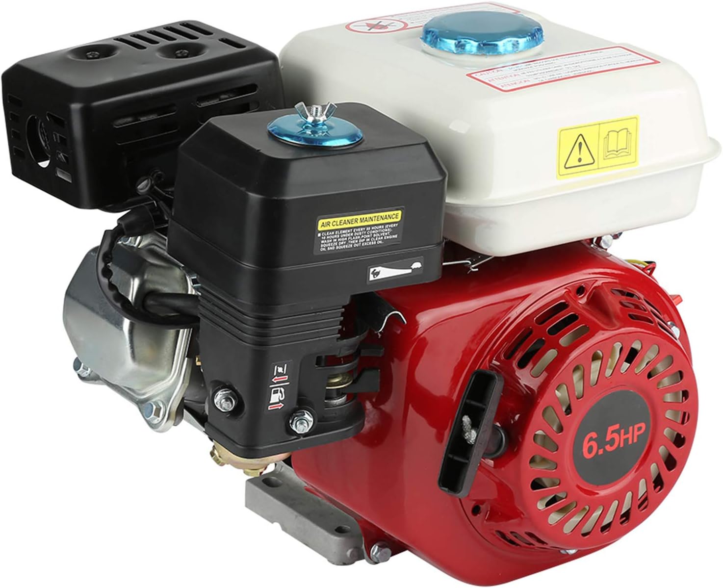 168F OHV 4-Takt Benzinmotor, 6,5 PS, mit Seilzugstarter, Einfacher Start, Laufruhig, Vibrationsarm, Kraftstoffeffizient, Mechanische Dichtung
