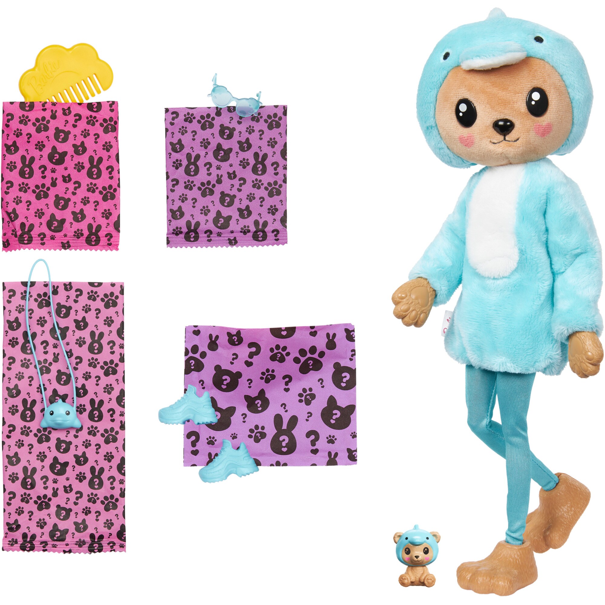 Mattel Puppe Barbie Cutie Reveal Costume Cuties Serie - Teddy Dolphin