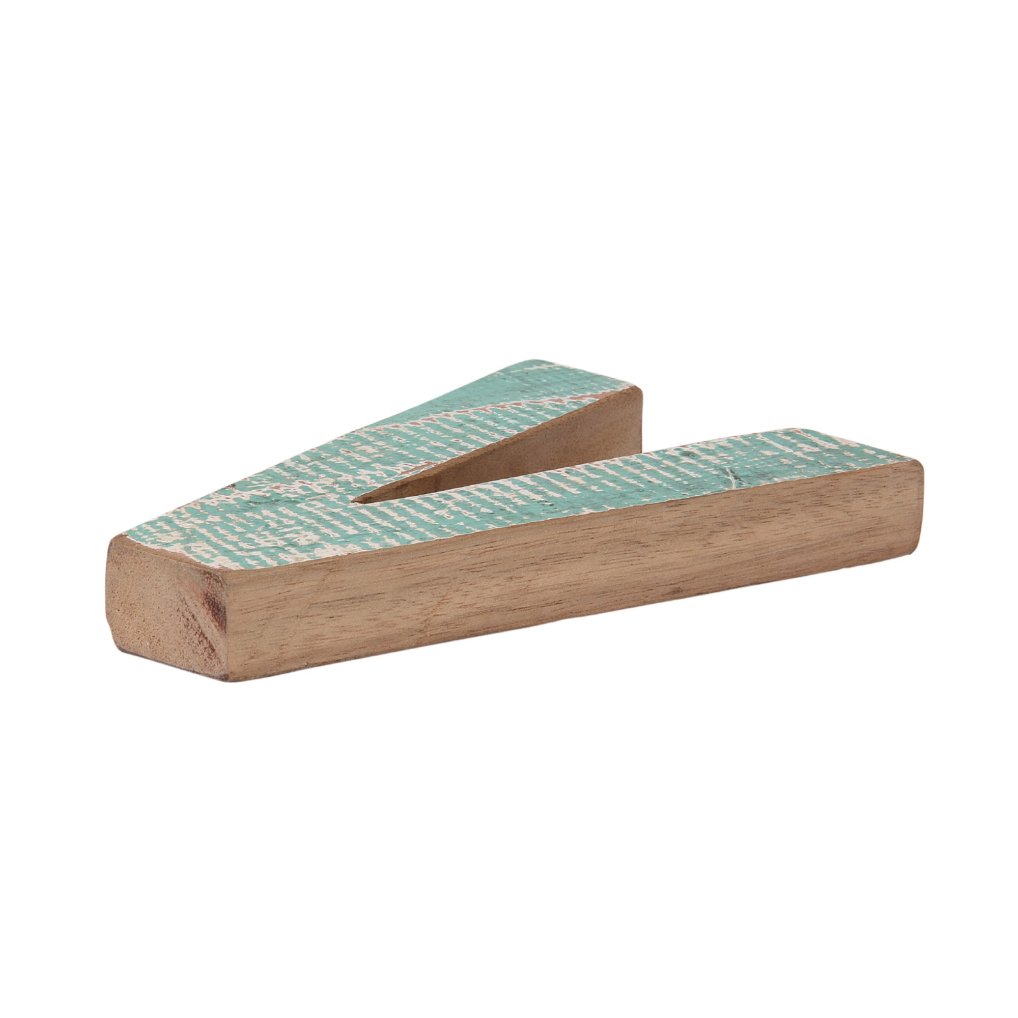 Holzbuchstabe 'V', mehrfarbig, T 2,5 cm, B 13 cm, H 19 cm von fischer's lagerhaus