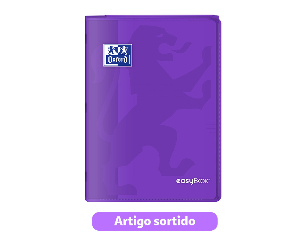 CADERNO AGRAFADO A4 PAUTADO OXFORD EASYBOOK 3EM1 CORES SORTIDAS