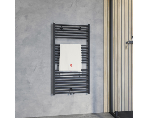 SCHULTE Turbo badkamerradiator 1135 x 600 mm mat zwart met middenaansluiting