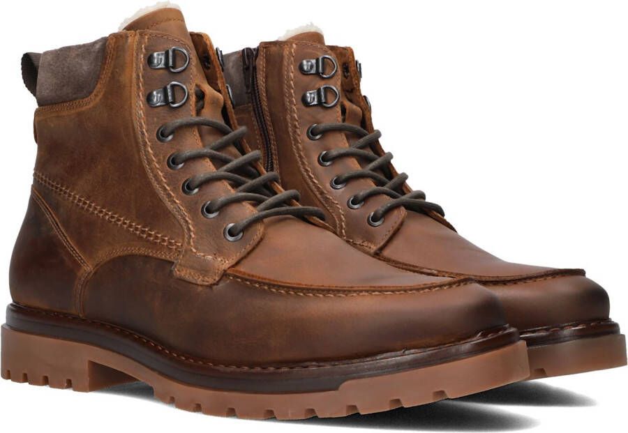 MAZZELTOV Veterboots Heren 460050 Maat: 45 Materiaal: Leer Kleur: Cognac