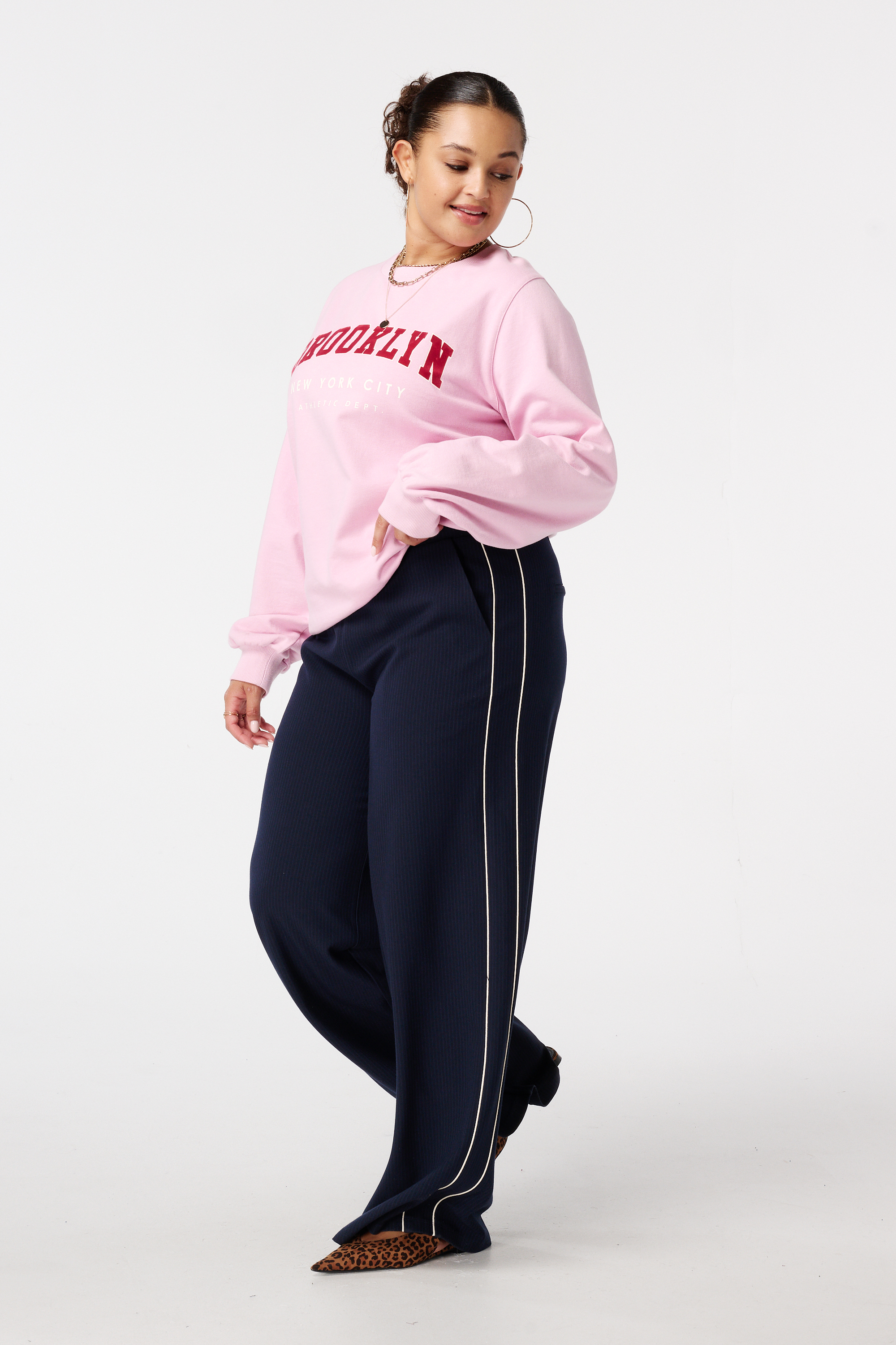 Sweater met tekst Licht pink