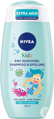 Nivea Kids 2en1 Gel Douche Et Shampoing Senteur De Pomme 250ml