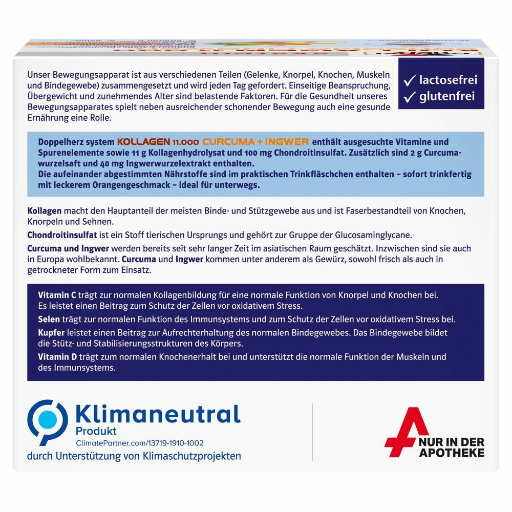 Doppelherz® system KOLLAGEN 11.000 CURCUMA + INGWER + Doppelherz Hutschenreuther Weihnachtsglocke GRATIS