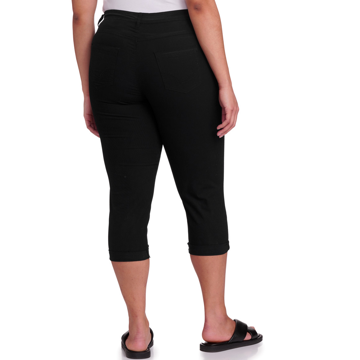 Gina Benotti 3/4 Damen Hose mit 4 Taschen schwarz