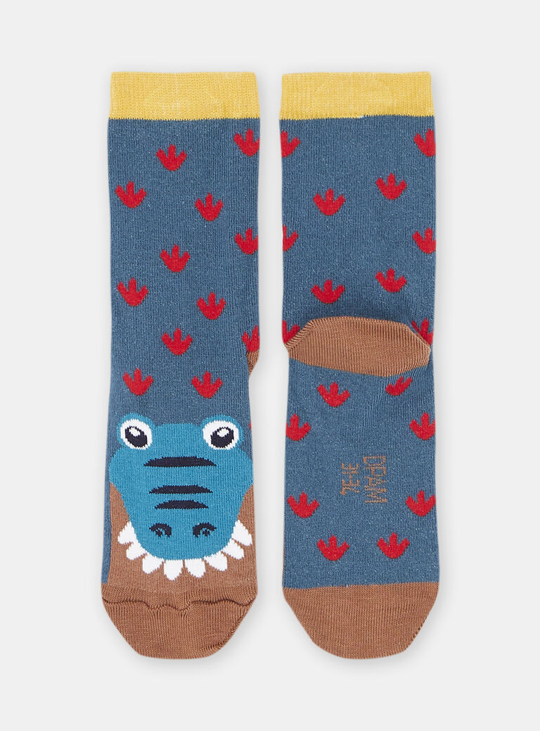 Chaussettes turquoise à imprimé crocodile garçon