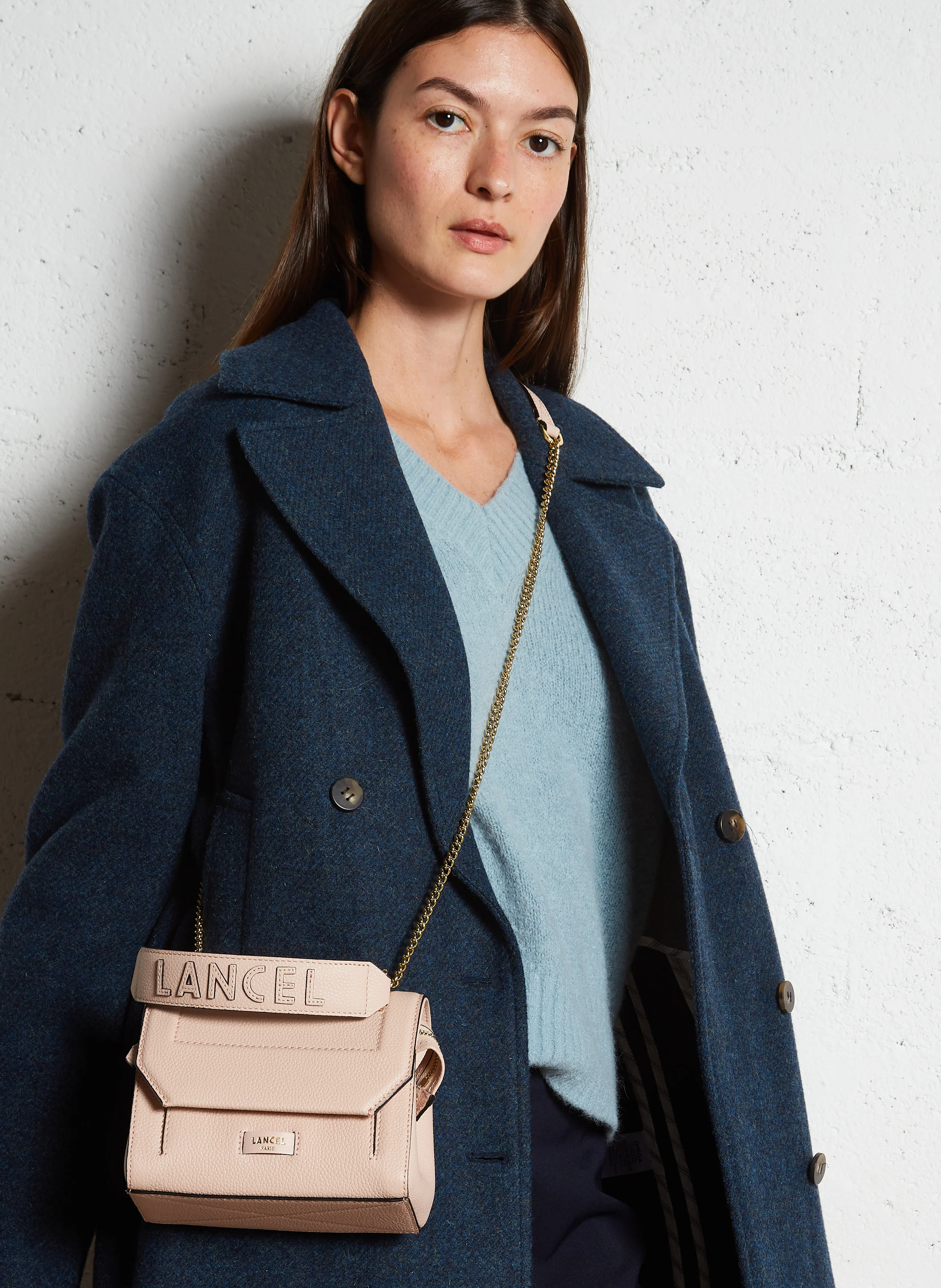 NINON S - Sac à rabat petit modèle en cuir grainé | Rose