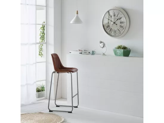 Horloge murale en métal blanc d62x5h