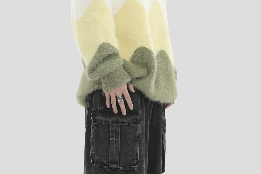 INStudio - High Waist Washed Wide Leg Cargo Jeans