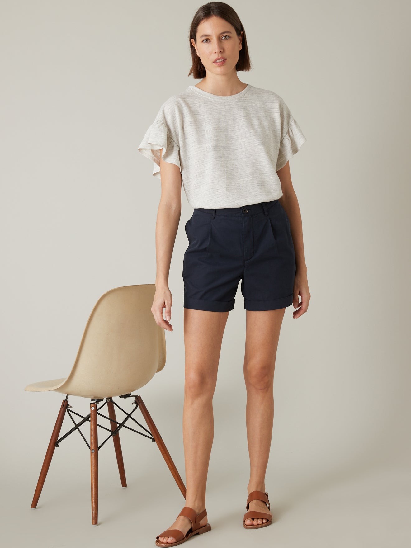 T-shirt jersey chiné texturé femme