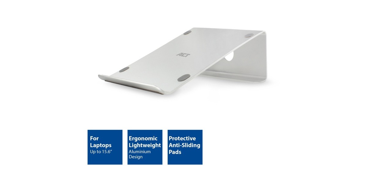 ACT ConnectivityLaptopstandaard aluminium  (Aluminium)
