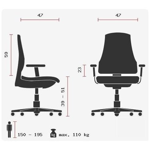 Profi Bürostuhl HJH SOLUTION PRO AL.B2 Stoff mit Armlehnen Topstar
