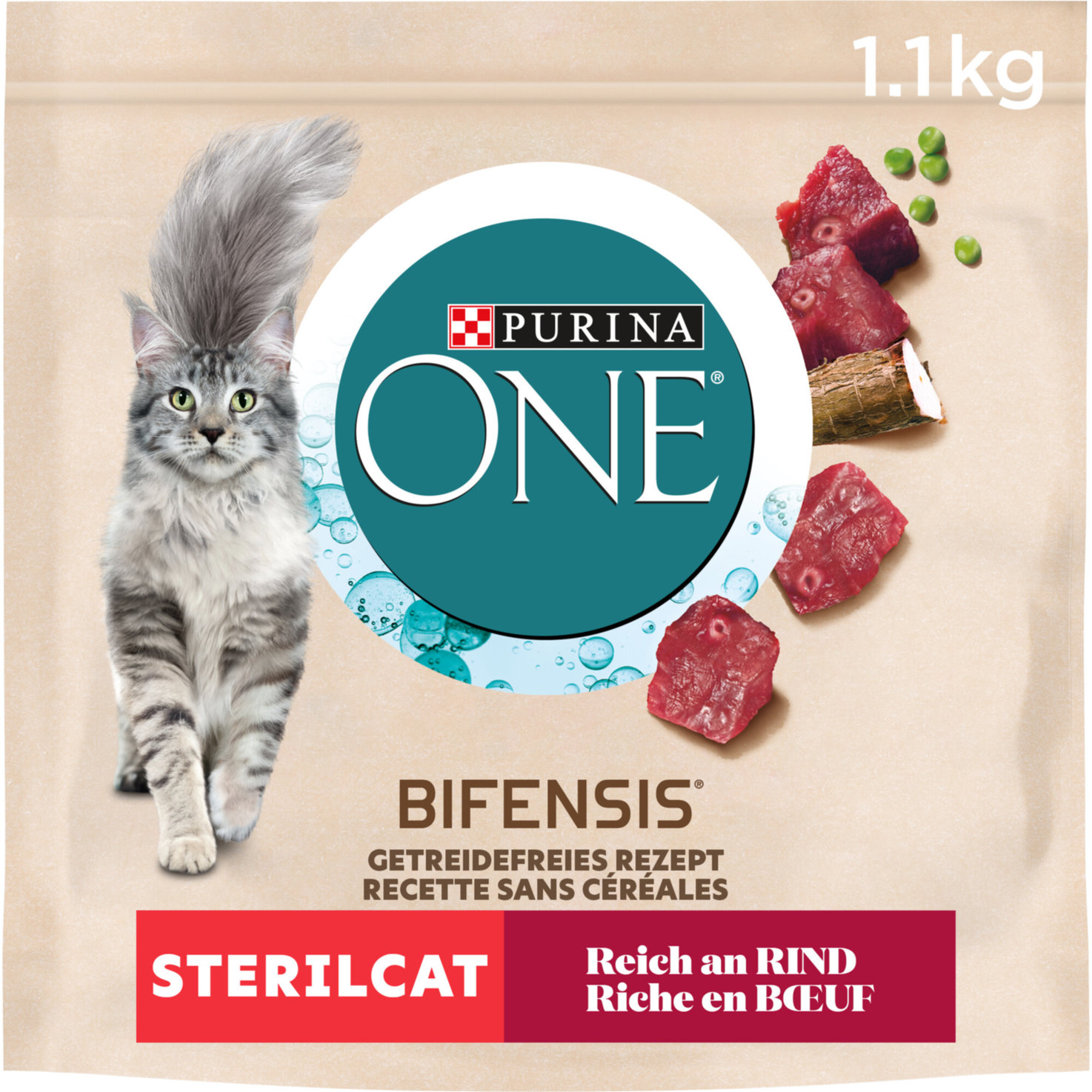 Purina ONE Trocken-Katzenfutter Grain Free Sterilcat Rind