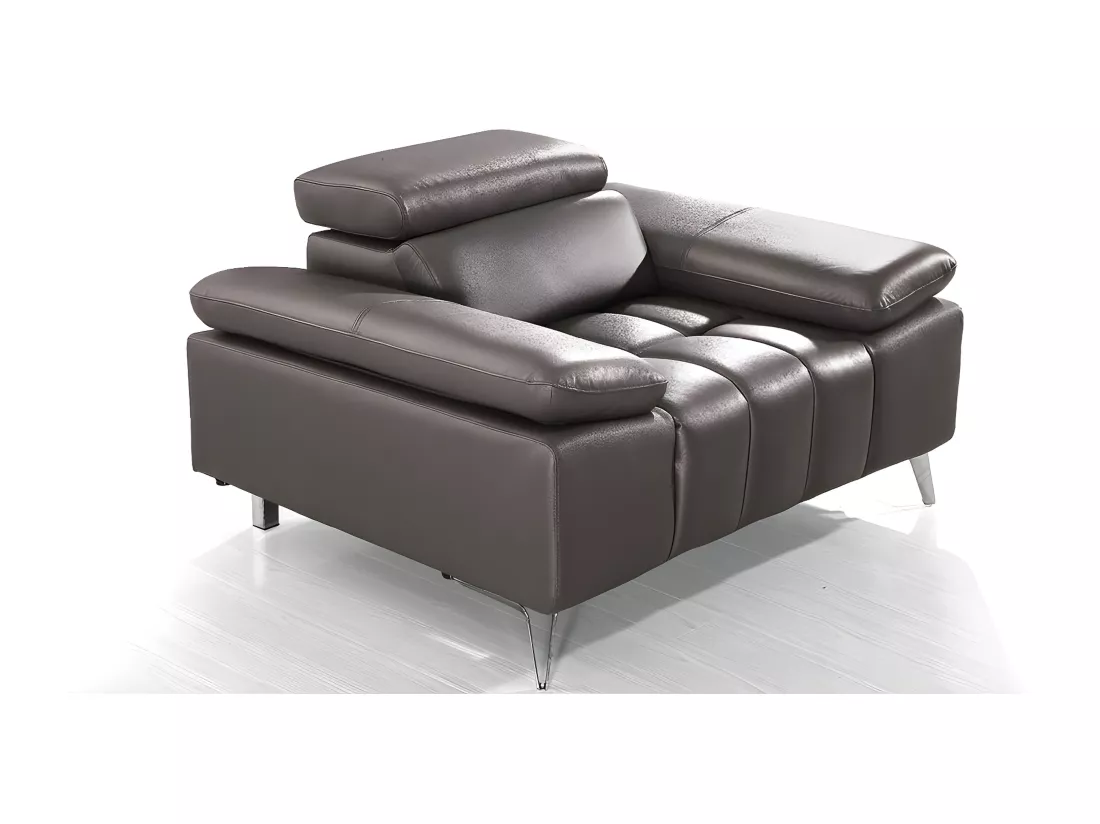 Fauteuil cuir Design LYAM Marron
