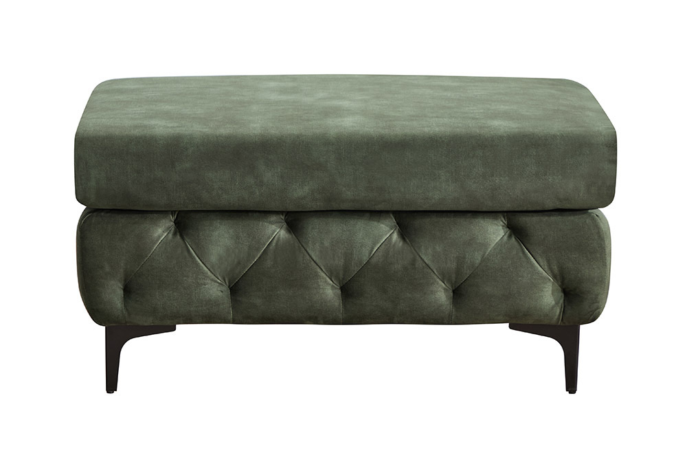Chesterfield Sitzhocker MODERN BAROCK 95cm grün Samt Fußhocker