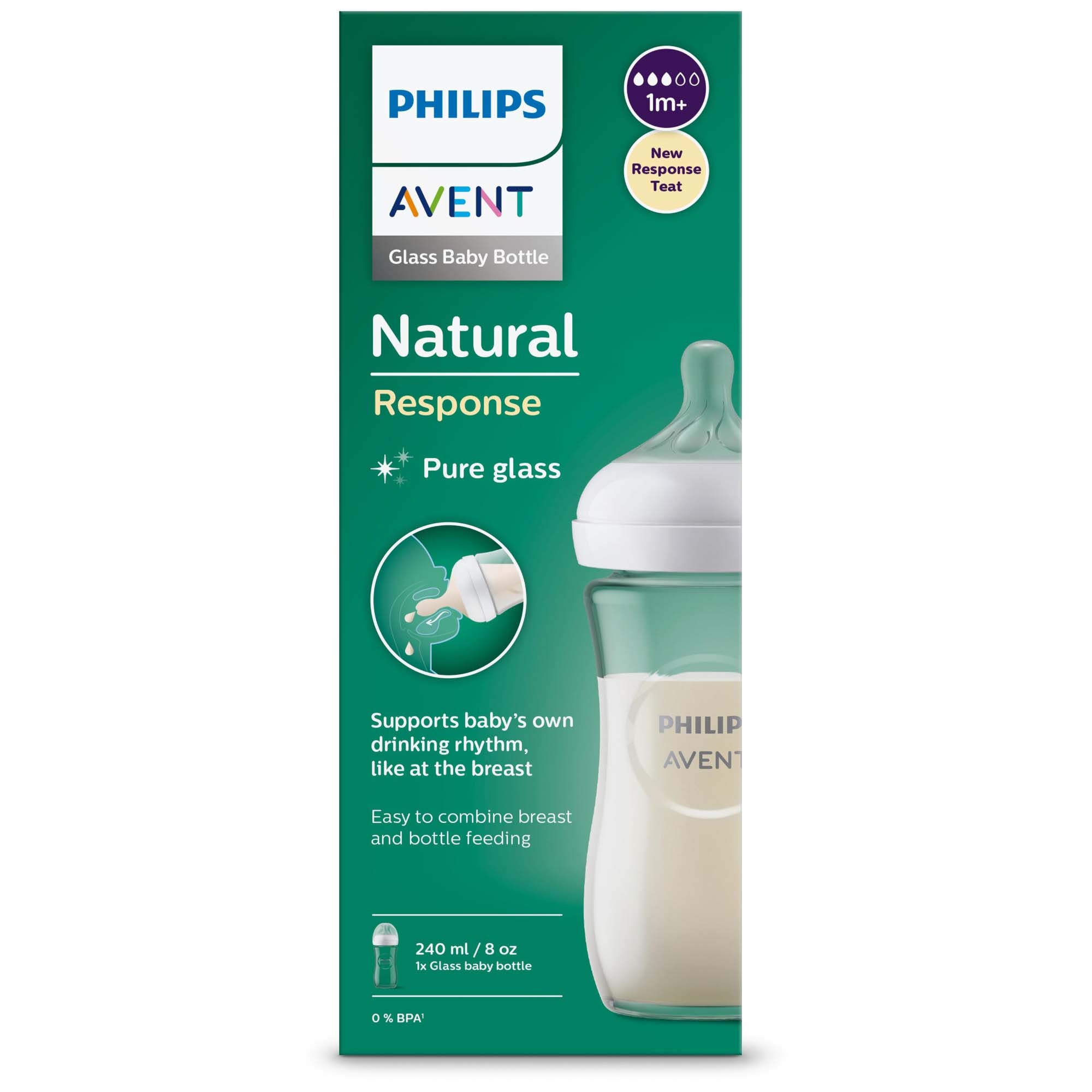 Philips Avent Natural glazen fles 240ML transparant