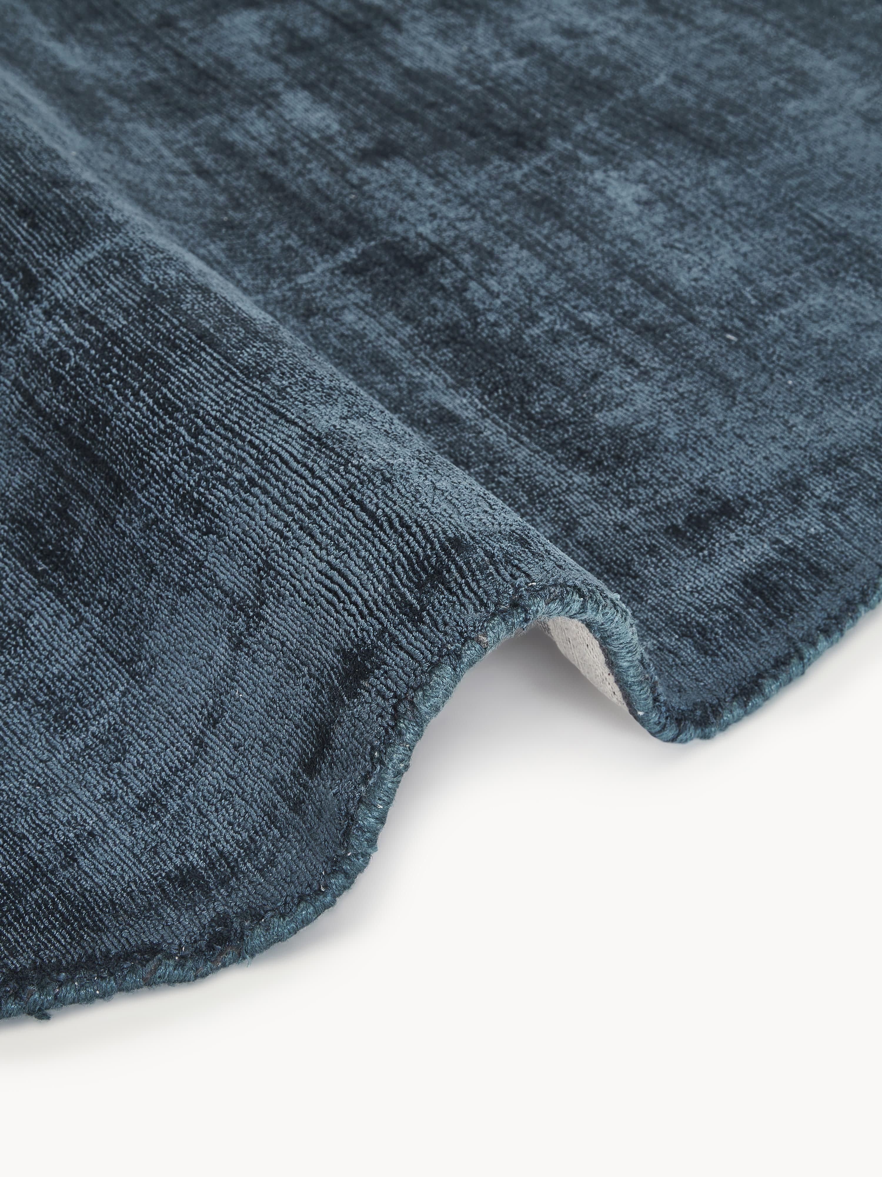 Rond viscose vloerkleed Jane, handgeweven