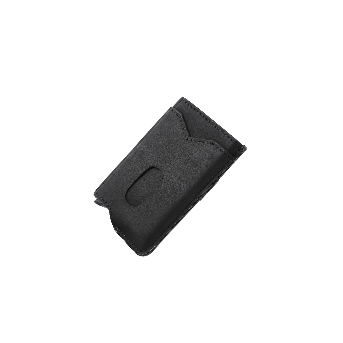Lommebok for RFID-blokkeringskortholder i skinn Sort