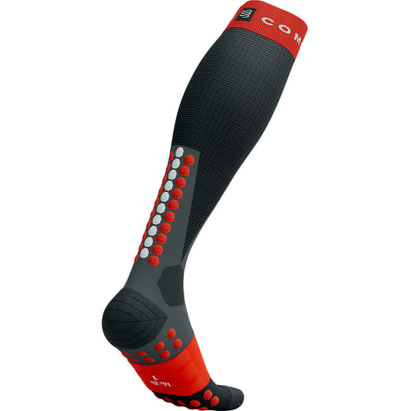 Chaussette de ski COMPRESSPORT SKI TOURING FULL SOCKS BLACK/CORE RED