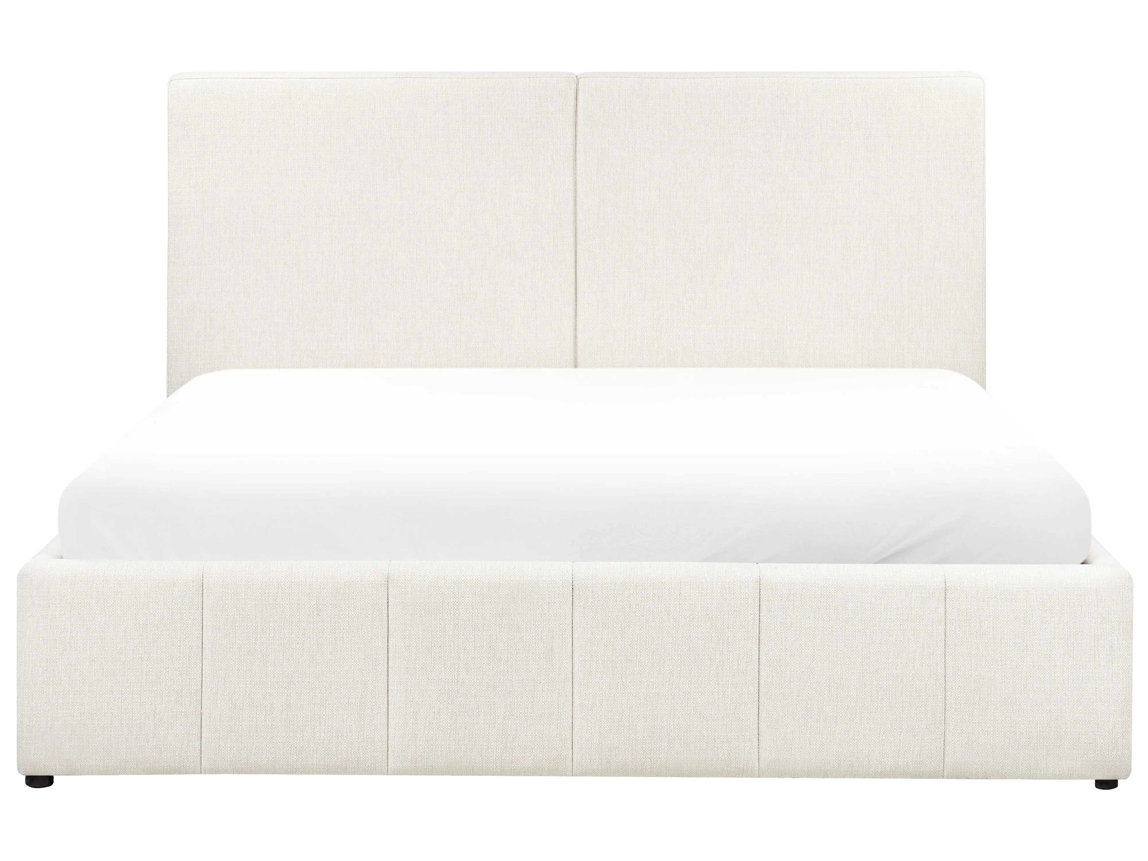 Bed met opbergruimte Stof CASTELNAVET 180 x 200 cm Gebroken wit