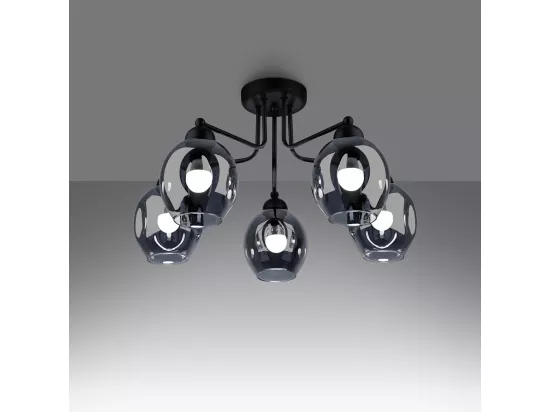 Sollux Fillan Plafonnier semi-encastré à bras multiples Noir