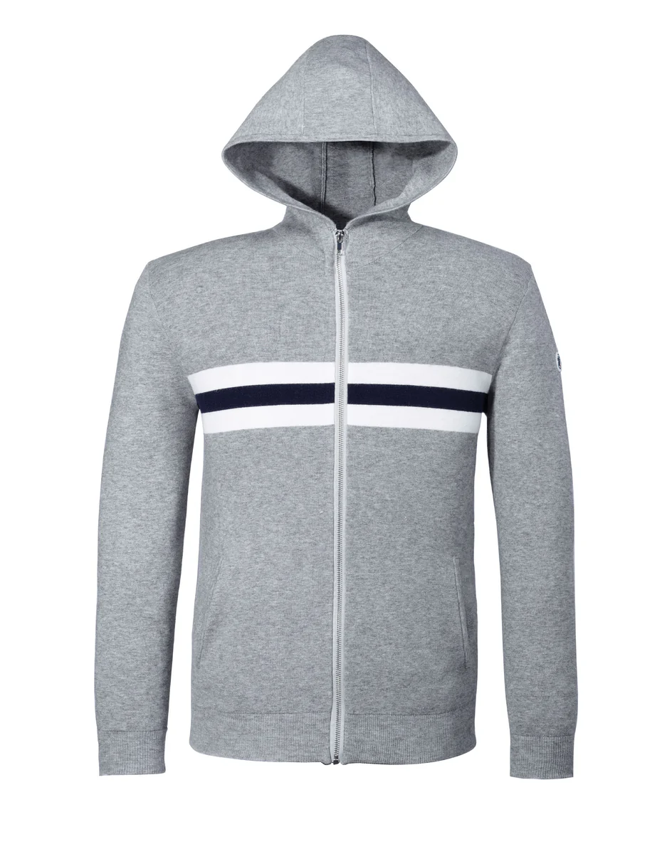 Sweat pull zippé gris chiné 