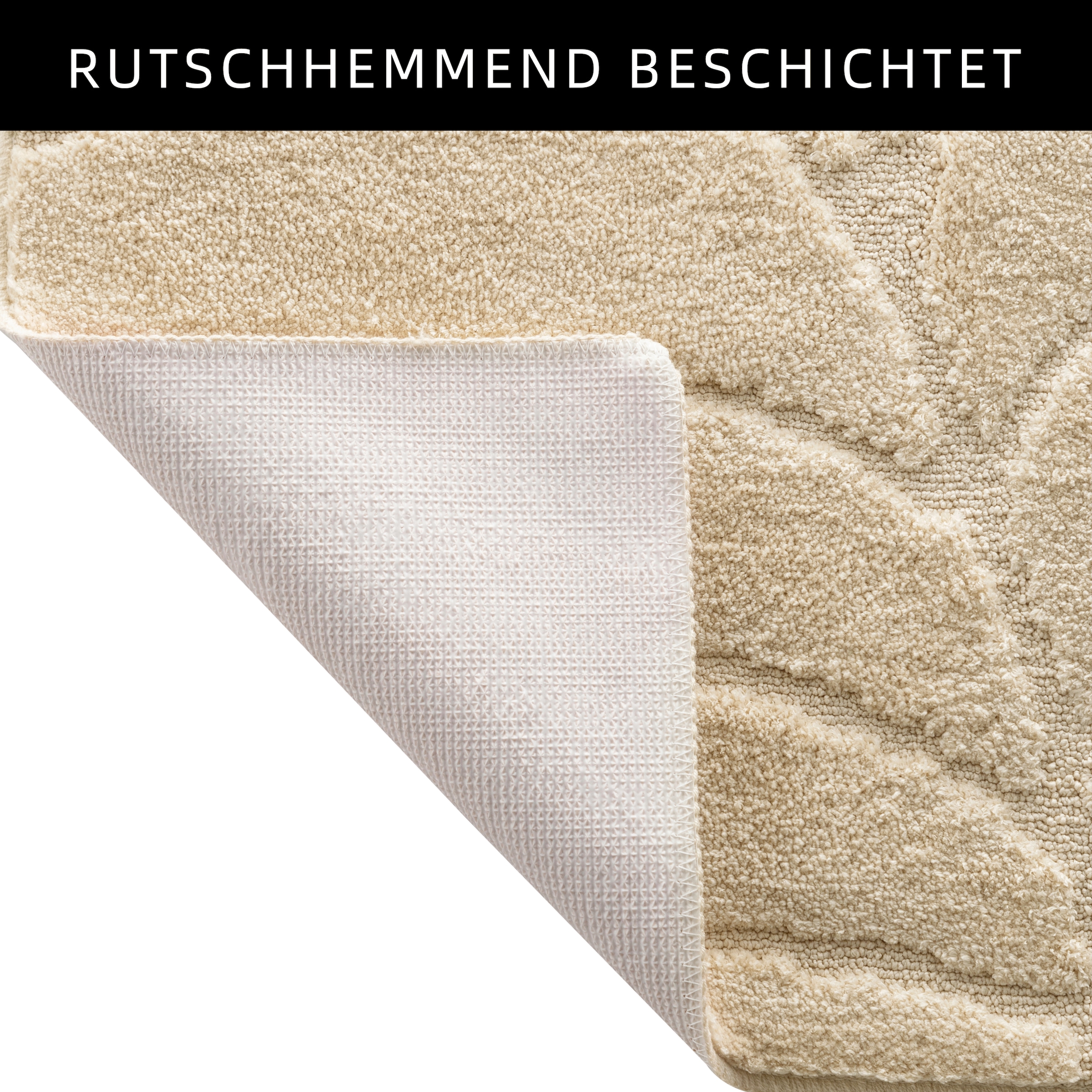 my home Badematte »Epense, Badvorleger, Badezimmer Teppich, Duschmatte mit Blattstruktur« Höhe 10 mm rutschhemmend beschichtet fussbodenheizungsgeeignet | schnell trocknend Badteppich, Uni, Blätter, Hoch-Tief, verschiedene Farben und Grössen