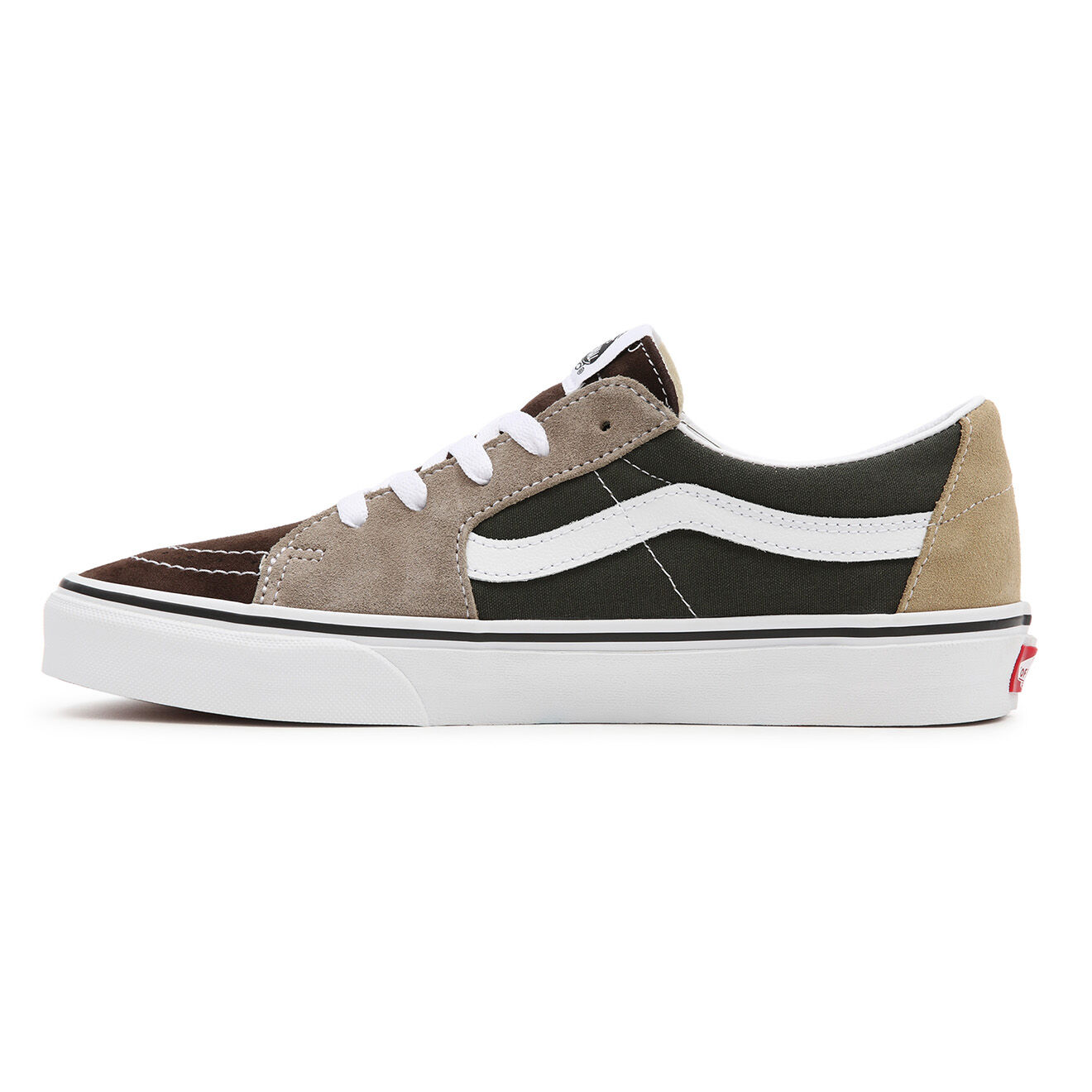 Vans Sneakers en Velours de Cuir & Textile SK8-Low color block beige/marron