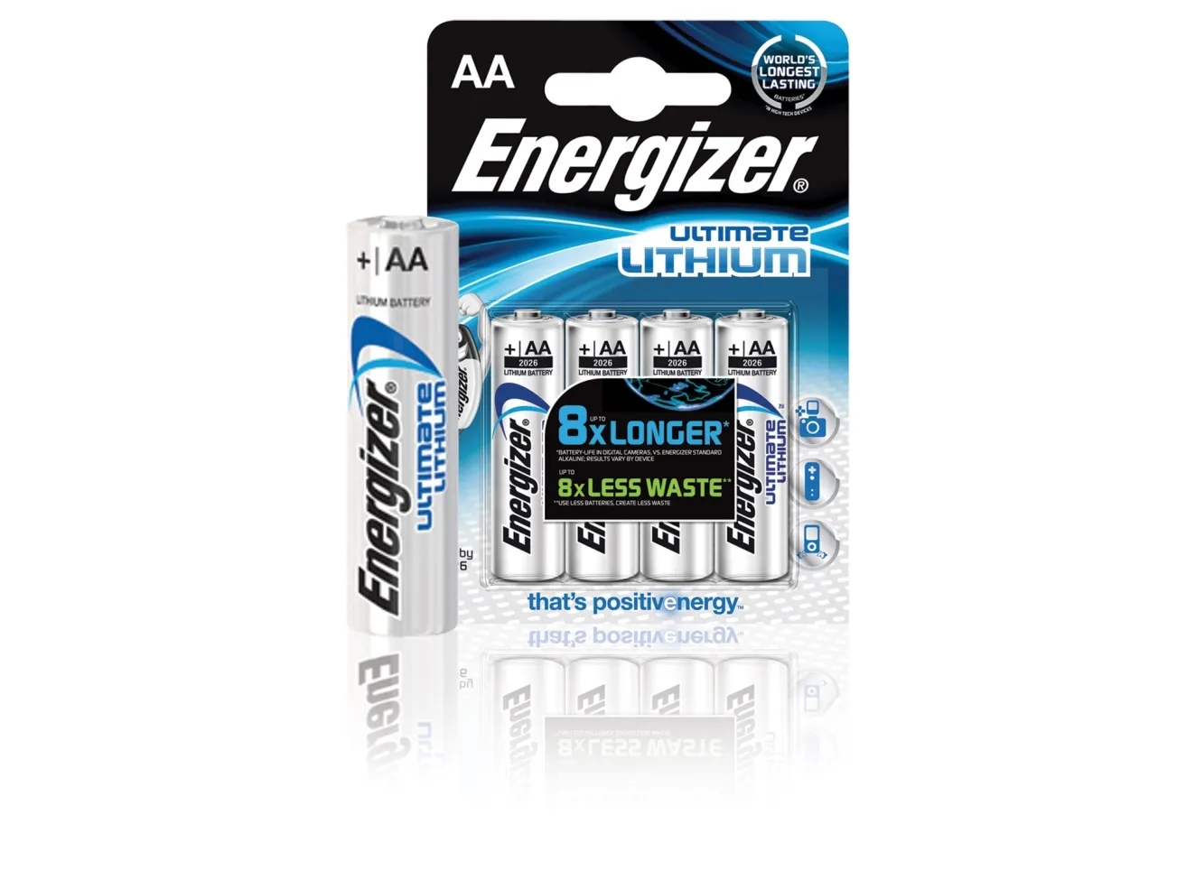 Batterier Energizer Ultimate Lithium AA, 1,5V - (4 stk.)