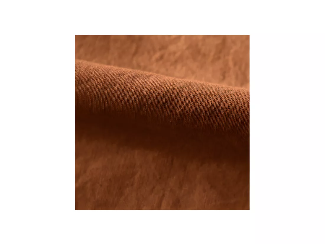 Lot De 2 Taies D’oreiller Pur Coton Teint Lavé 63 Fils/cm² Vent Du Sud - Terre Cuite - 50 X 70 Cm