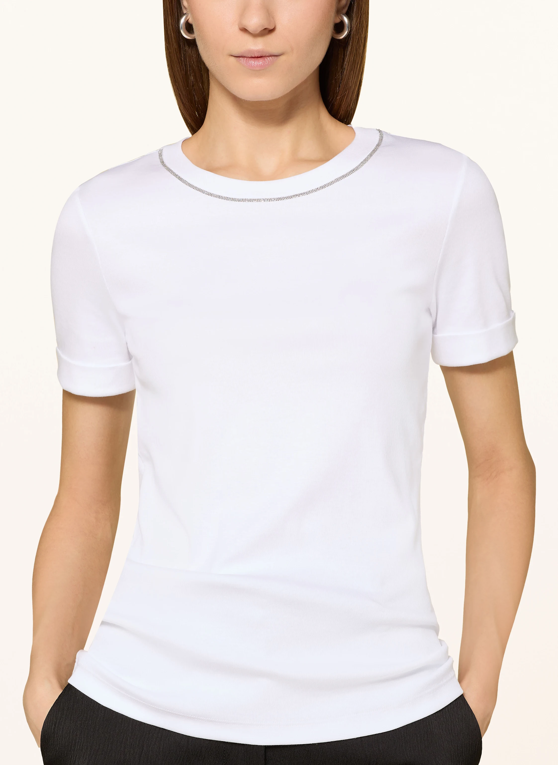 PESERICO T-Shirt mit Schmucksteinen