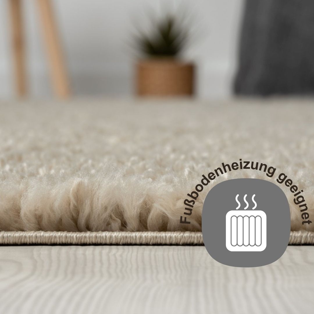 Myflair Möbel & Accessoires Hochflor-Teppich »My Shaggy« rechteckig 37 mm Höhe Shaggy, Uni-Farben, leicht glänzend, Microfaser, extra flauschig