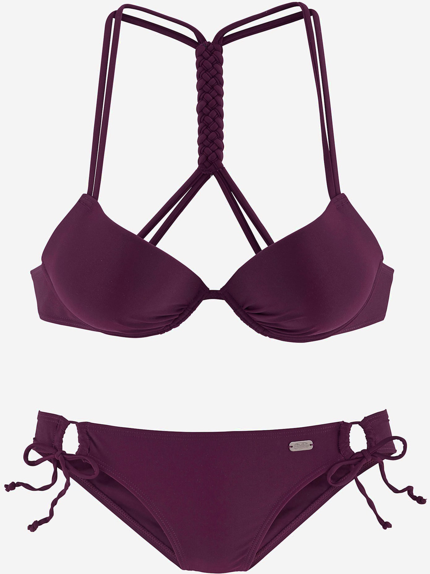 Bikini push-up détails tressés au dos
