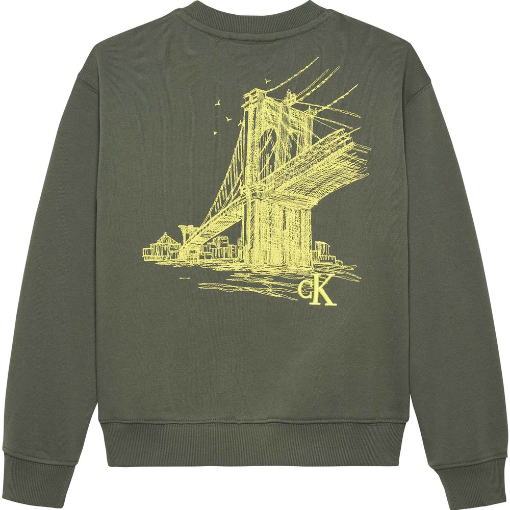Køb Calvin Klein Thyme Relaxed Back Print Cn Sweatshirt