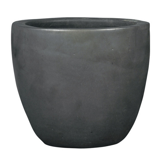 Pot Oeuf bas en grès émaillé, coloris metallic Ø 37 x H. 33 cm