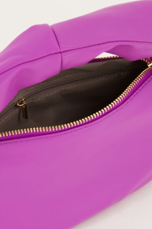 Paarse leather look handtas