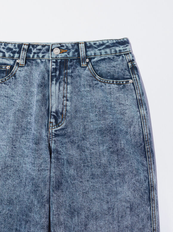 Calça jeans reta - Azul