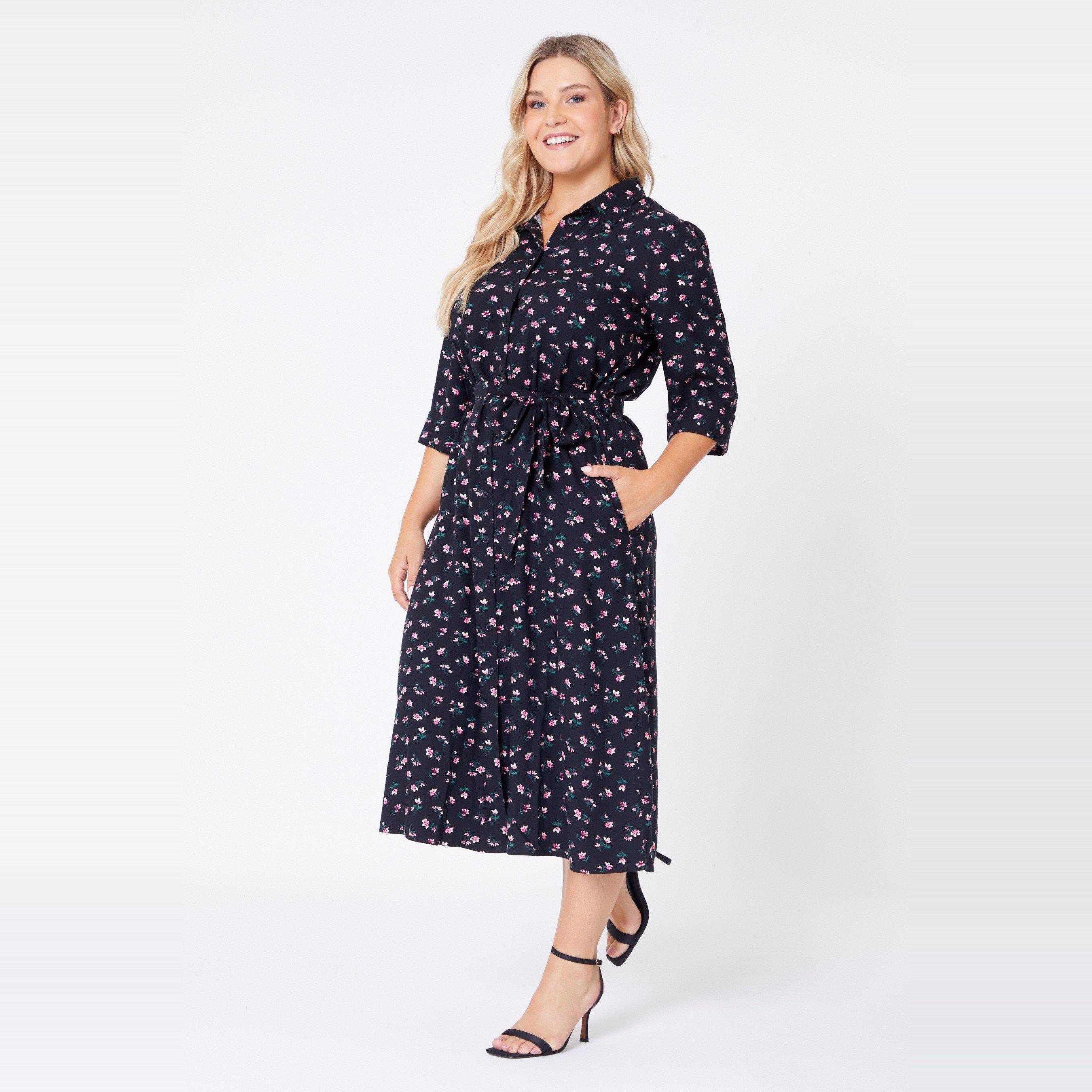 Be You Studio Printed Midi Shirt Dress